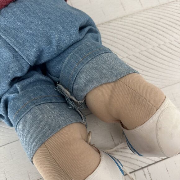 1982 VTG Cabbage Patch Kids Doll Boy Blonde Blue Eyes Dimples Jeans Vest Shoe - Picture 12 of 16